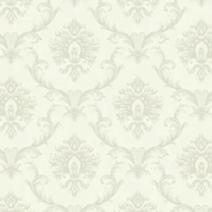 Papel de Parede Arabesco Damask Off White Biarritz - PDD4301