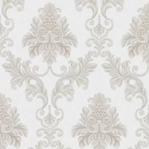 Papel de Parede Arabesco Damask Cinza Claro Biarritz - PDD9906