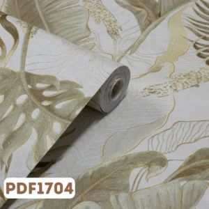 Papel de Parede Flores Folhas Creme - PDF1704
