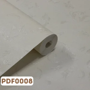 Papel de Parede Folhas Off White c/ Brilho - PDF0008