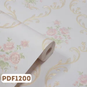 Papel de Parede Floral Damask Rosa c/ Flores - PDF1200