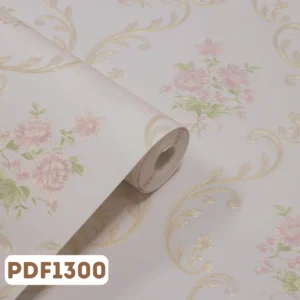 Papel de Parede Floral Damask Rosa c/ Flores - PDF1300