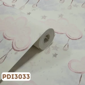 Papel de Parede Infantil Nuvens Rosa - PDI3033