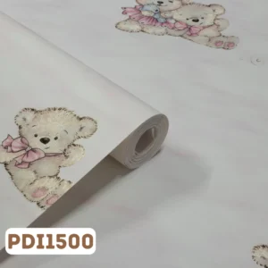 Papel de Parede Infantil Ursinho Urso Rosa c/ Nuvens - PDI1500