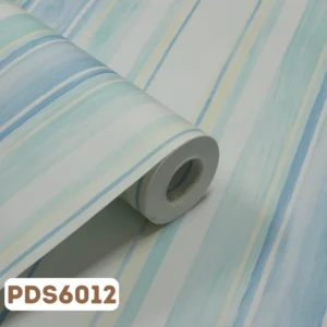 Papel de Parede Listras Azul, Verde e Creme - PDS6012