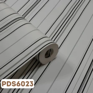 Papel de Parede Listras Preto, Cinza e Branco - PDS6023