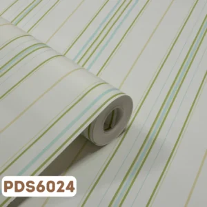 Papel de Parede Listras Verde, Azul e Creme - PDS6024