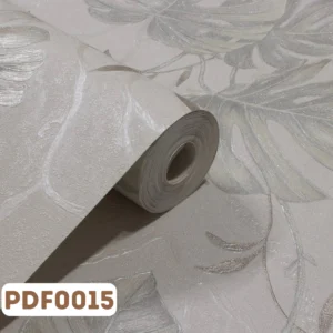 Papel de Parede Vinílico Floral Off White c/ Brilho - PDF0015