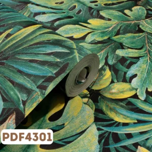 Papel de Parede Vinílico Floral Verde Vibrante - PDF4301