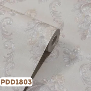 Papel de Parede Vinílico Damask Off White e detalhes - PDD1803