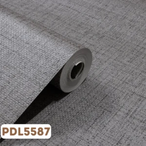 Papel de Parede Vinílico Linho Cinza Escuro Trama PDL5587