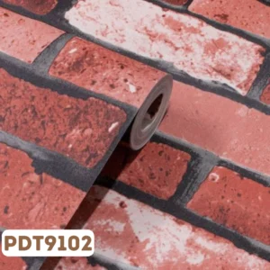 Papel de Parede Vinílico Tijolinho Vermelho - PDT9102