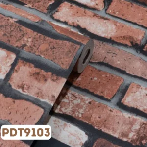Papel de Parede Vinílico Tijolinho Vermelho - PDT9103
