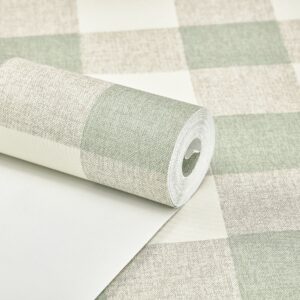 Papel de Parede Xadrez Verde Claro - CES - M1004