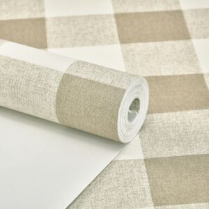 Papel de Parede Xadrez Marrom Claro - CES - M1006