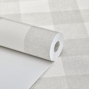 Papel de Parede Xadrez Cinza Claro - CES - M1007