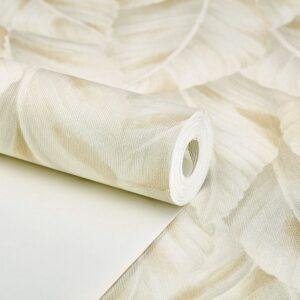 Papel de Parede Floral Bege Off White - CES - T538 - 1