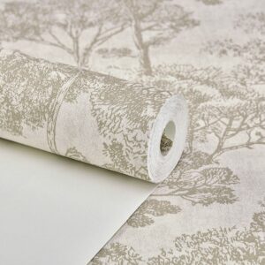 Papel de Parede Floral Bege - CES - T544 - 5