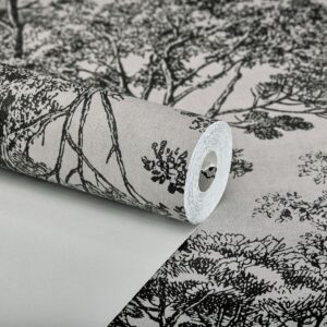 Papel de Parede Floral Preto - CES - T544 - 8