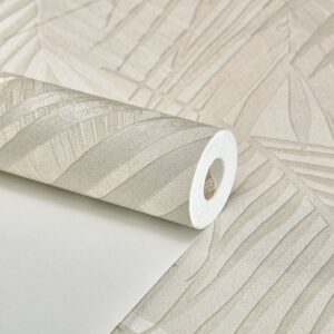 Papel de Parede Floral Bege Off White - CES - T555-1