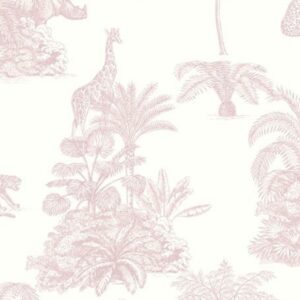 Papel de Parede Branco e Rosa Floral Animais - P09/CC-001018