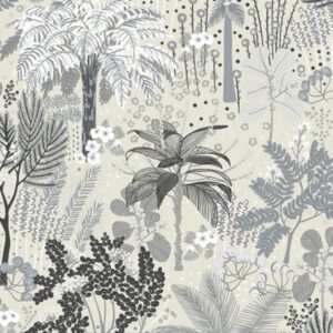 Papel de Parede Floral Bege Cinza Preto - Р33/CC-168505