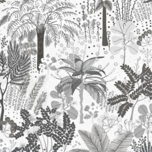 Papel de Parede Floral Branco Cinza - P37/CC-168503