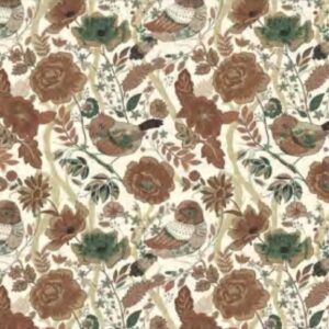 Papel de Parede Laranja Verde Floral - P07 - ENL-2904
