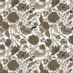 Papel de Parede Marrom Floral Pássaro - P12 - ENL-2903