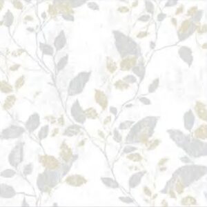 Papel de Parede Branco Folhas Floral  - P36 - ENL-1011
