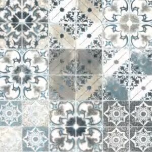 Papel de Parede Azul Geométrico Azulejo Português - IF-372401