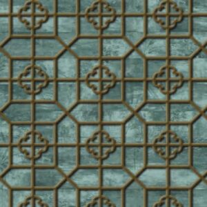 Papel de Parede Azul Esverdeado Geométrico - IF-774003