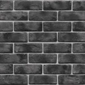 Papel de Parede Cinza Escuro Tijolinho -  IF-771705