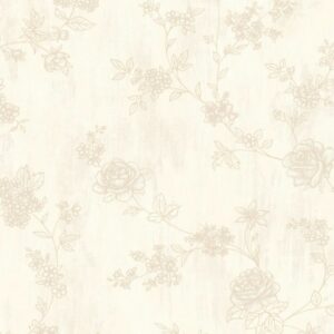 Papel de Parede Ramos de Rosa Bege Marfim Floral - CS-001601