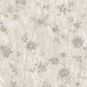 Papel de Parede Cinza Floral - CS-001606