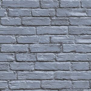 Papel de Parede Cinza Escuro Tijolinho Rústico - CS-373402