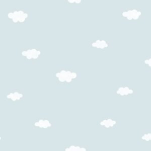 Papel de Parede Infantil Nuvens Azul Claro  - MD-1201