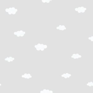 Papel de Parede Infantil Nuvens Cinza - MD-1204