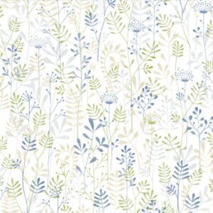 Papel de Parede Infantil Floral Azul - MD-0905