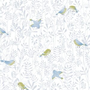 Papel de Parede Infantil Pássaros Azul - MD-0805