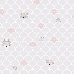 Papel de Parede Animaizinhos Rosa - MD-4016
