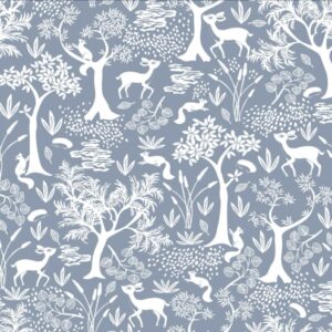 Papel de Parede Infantil Animaizinhos Azul Escuro - MD-0407