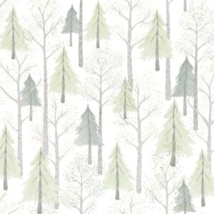 Papel de Parede Infantil Floral Verde - MD-0103
